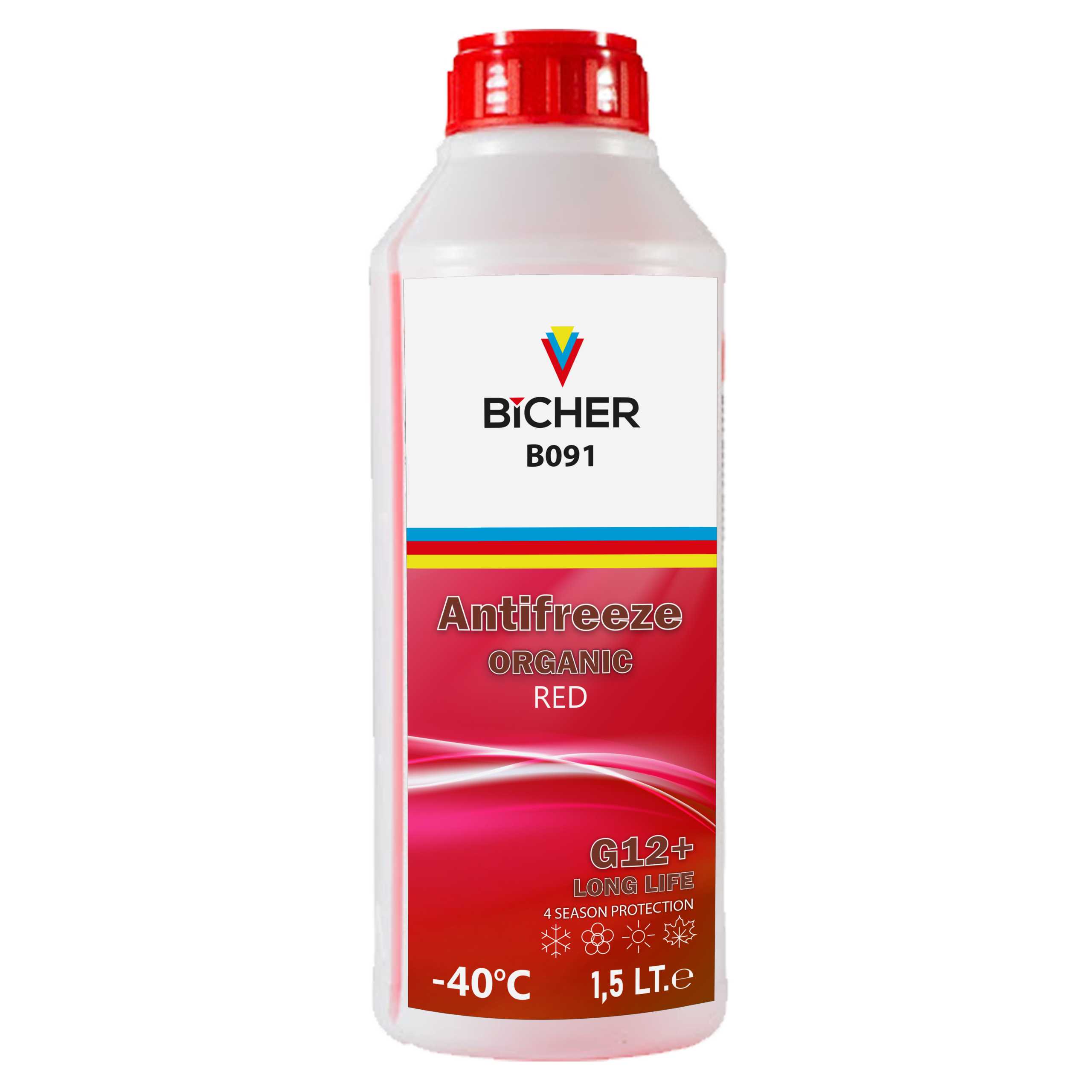 bicher 15lt antifriz kopya -40 Kırmızı Antifriz 1,5 Lt - Görsel 1
