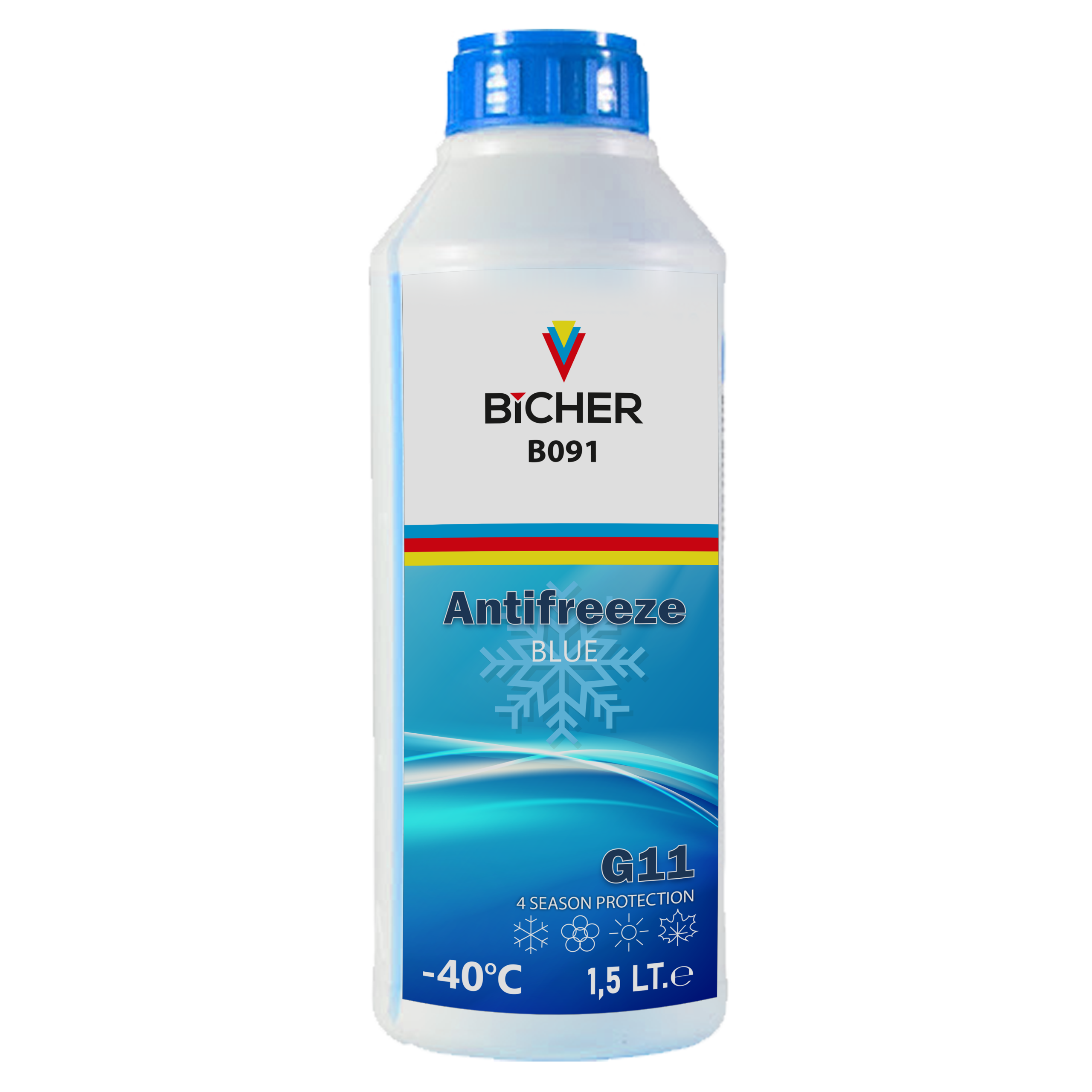 bicher 15lt mavi antifriz kopya -40 Mavi Antifriz 1,5 Lt - Görsel 1